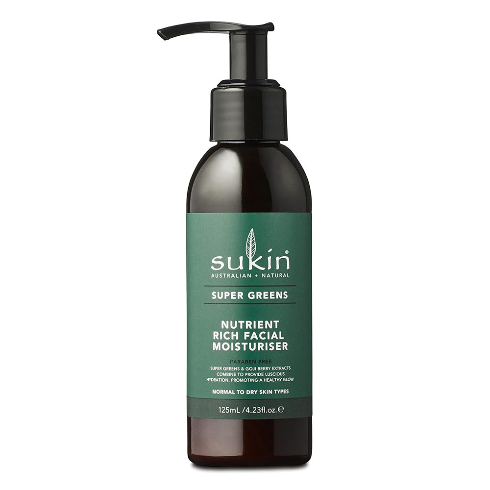 Sukin Naturals Super Greens Nutrient Rich Facial Moisturiser Paraben Free Normal to Dry Skin 4.23Oz (125ml)
